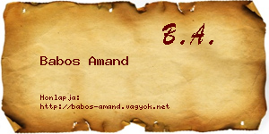 Babos Amand névjegykártya
